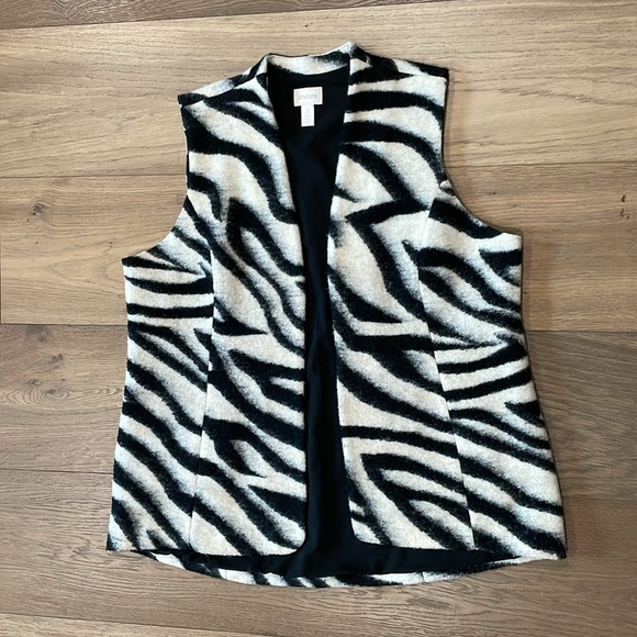 CHICO'S Bi-Color Zebra Print Wool Vest Size 3
XL/16 US - Picture 4 of 12